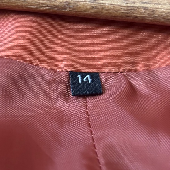 Designer RAW SILK Rust Swing Jacket Size 14 Purchased in Vietnam - Picture 4 of 4